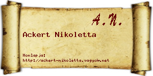 Ackert Nikoletta névjegykártya